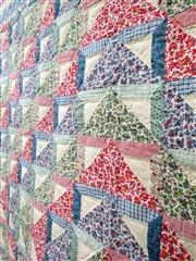 VTG QUEEN SIZE COTTON HANDMADE AND MACHINE CRAFTED MULTICOLORED PATCHWORK QUILT